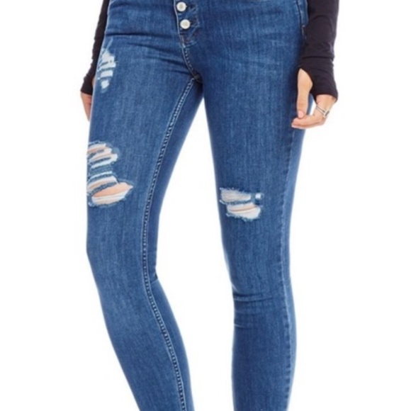 Free People Denim - Size 29 Free people Destroyed Reagan Skinny jean 5 button